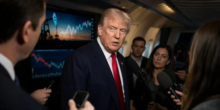Ông Donald Trump trả lời báo chí trên chuyên cơ trong phiên Mỹ đêm 27/07