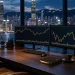 Bàn giao dịch cuối tuần trước phiên Á 31/08 nhìn ra skyline Á